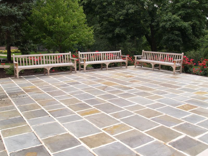Slate Patio with Fire Pit